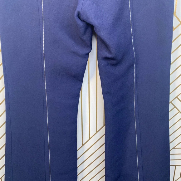 Derek Lam Contrast-Seam Flare Trousers Navy‎ Blue - Picture 9 of 12